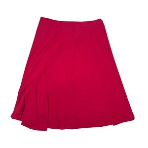 MARNI Made In Italy Red Asymmetric Ruffle Hem A-Line Skirt IT 42 US 6 Summer